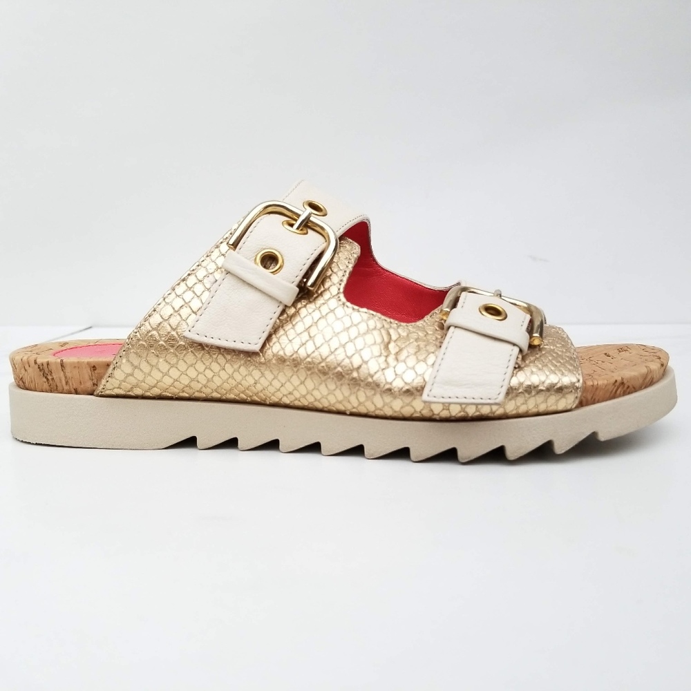 Pas De Rouge Vella Sandal Slides Buckle Straps - Picture 2 of 8